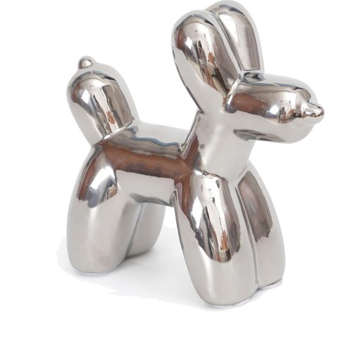 Keramik hund skulptur silber - keramik,