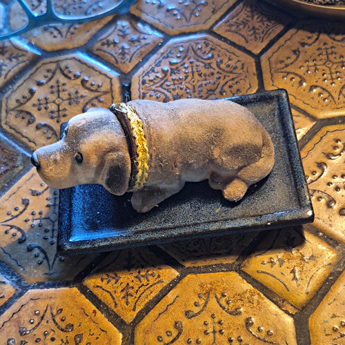 Keramik hund figur dekorativ - figur,