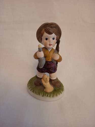 Vintage keramikfigur junge mit - vintage,