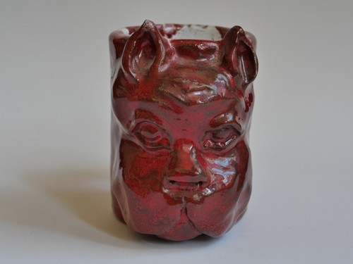 Tasse keramik hund - keramik, signiert