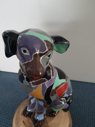 Keramik figur hund - figur,