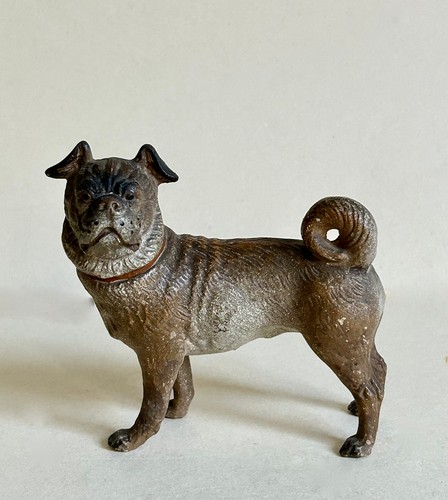 Keramik terrakotta hund mops - terrakotta,