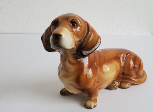Vintage dackel keramik figur - keramik,